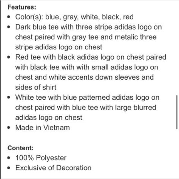 adidas Youth 2-pack Tee, Red set (Youth size : L, XL) - Picture 7 of 9